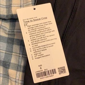 Time to Sweat Crop 23” lululemon leggings